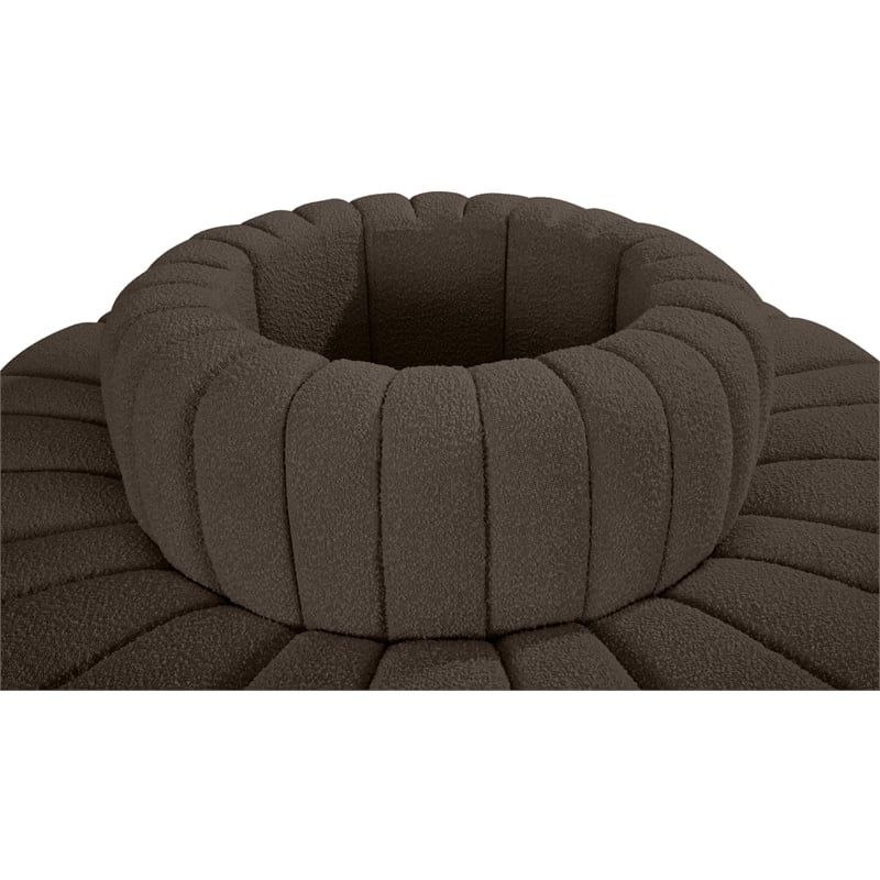 Bowery Hill Contemporary Brown Boucle Fabric Modular Sectional