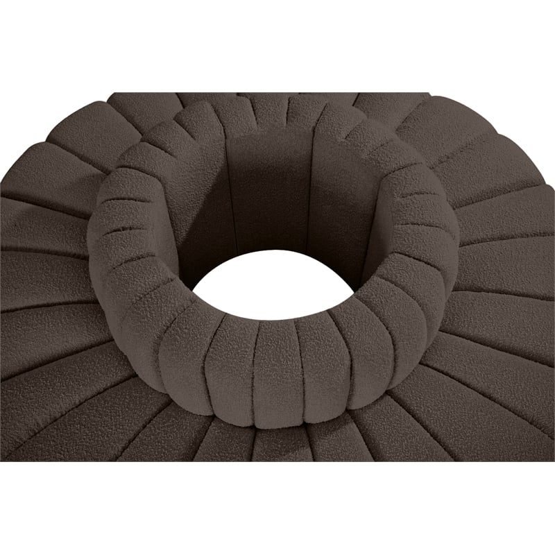 Bowery Hill Contemporary Brown Boucle Fabric Modular Sectional