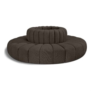 Bowery Hill Contemporary Brown Boucle Fabric Modular Sectional