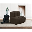 Bowery Hill Contemporary Rich Brown Boucle Fabric Straight Chair
