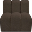 Bowery Hill Contemporary Rich Brown Boucle Fabric Straight Chair