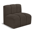 Bowery Hill Contemporary Rich Brown Boucle Fabric Straight Chair