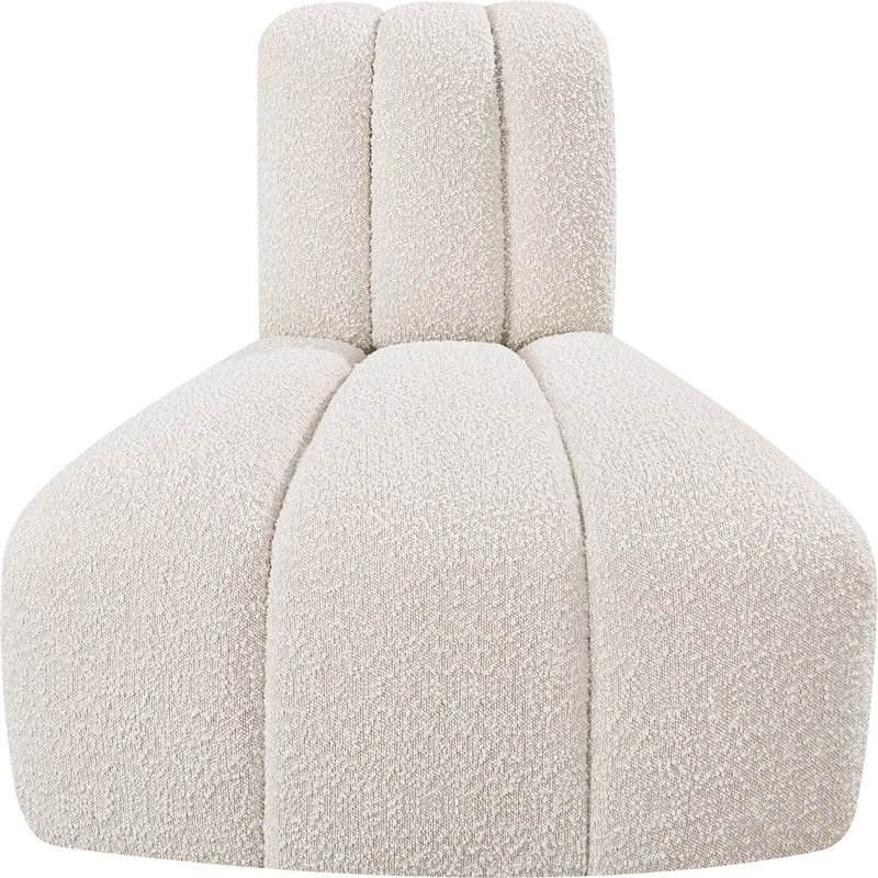 Bowery Hill Contemporary Rich Cream Boucle Fabric Reverse Corner