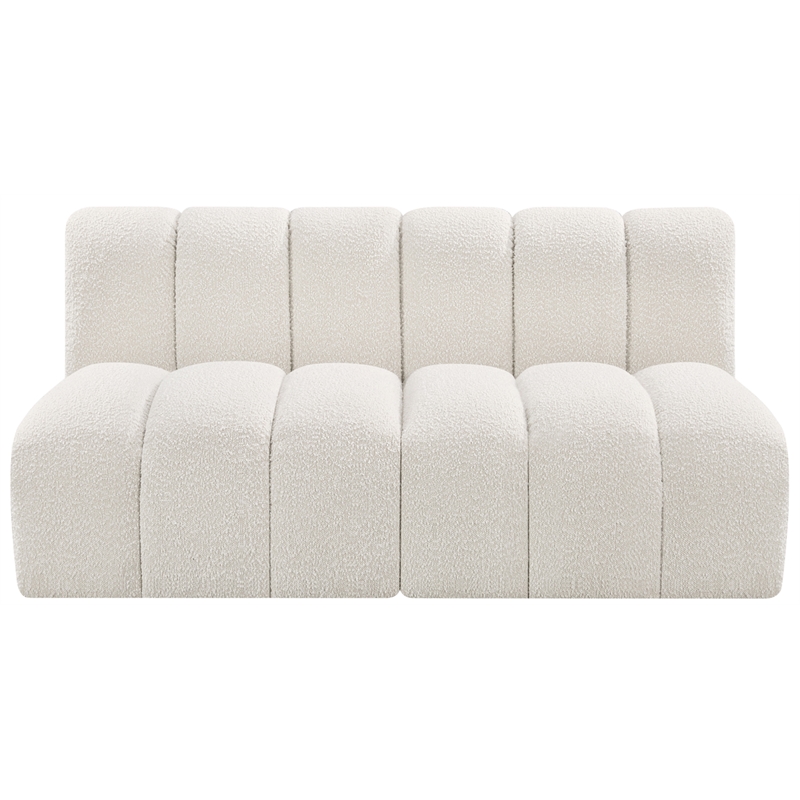 Bowery Hill Contemporary Cream Boucle Fabric Modular Sectional