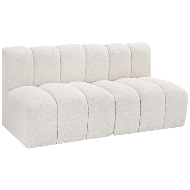 Bowery Hill Contemporary Cream Boucle Fabric Modular Sectional
