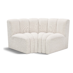 Bowery Hill Contemporary Cream Boucle Fabric Modular Sectional