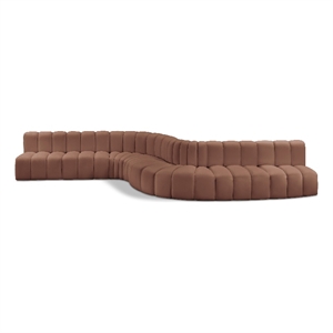 Bowery Hill Contemporary Cognac Vegan Leather Modular Sectional