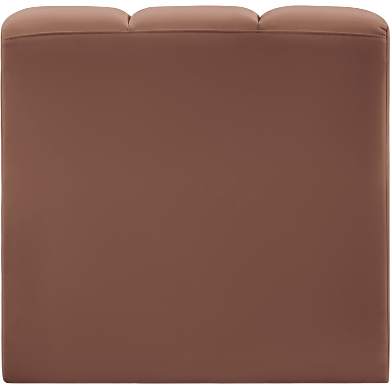 Bowery Hill Contemporary Cognac Vegan Leather Straight Chair