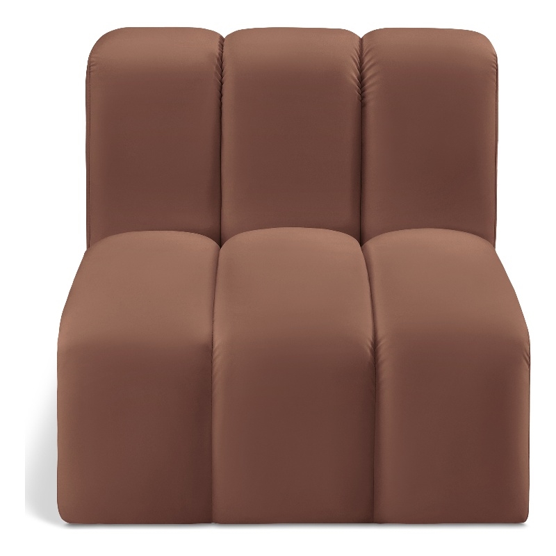 Bowery Hill Contemporary Cognac Vegan Leather Straight Chair