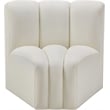 Bowery Hill Contemporary Soft Cream Vegan Leather Curved Corner