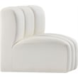 Bowery Hill Contemporary Soft Cream Vegan Leather Curved Corner