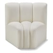 Bowery Hill Contemporary Soft Cream Vegan Leather Curved Corner