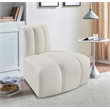 Bowery Hill Contemporary Soft Cream Vegan Leather Reverse Corner