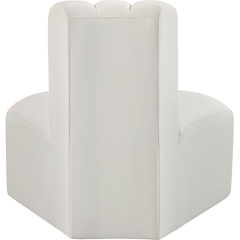 Bowery Hill Contemporary Soft Cream Vegan Leather Reverse Corner