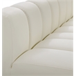 Bowery Hill Contemporary Soft Cream Vegan Leather Reverse Corner