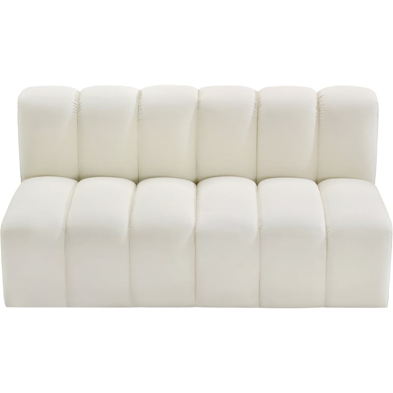 Bowery Hill Contemporary Cream Vegan Leather Modular Sectional