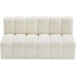 Bowery Hill Contemporary Cream Vegan Leather Modular Sectional