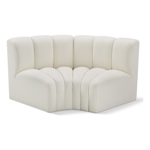 Bowery Hill Contemporary Cream Vegan Leather Modular Sectional