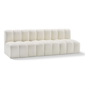 Bowery Hill Contemporary Cream Vegan Leather Modular Sectional