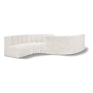 Bowery Hill Contemporary Cream Boucle Fabric Modular Sectional