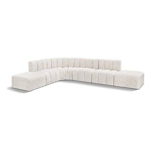 Bowery Hill Contemporary Cream Boucle Fabric Modular Sectional