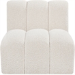 Bowery Hill Contemporary Rich Cream Boucle Fabric Straight Chair