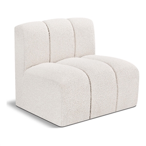 Bowery Hill Contemporary Rich Cream Boucle Fabric Straight Chair