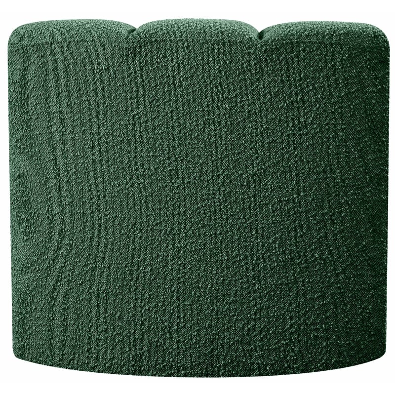 Bowery Hill Contemporary Rich Green Boucle Fabric Curved Corner