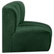 Bowery Hill Contemporary Rich Green Boucle Fabric Curved Corner