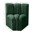 Bowery Hill Contemporary Rich Green Boucle Fabric Curved Corner
