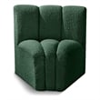 Bowery Hill Contemporary Rich Green Boucle Fabric Curved Corner