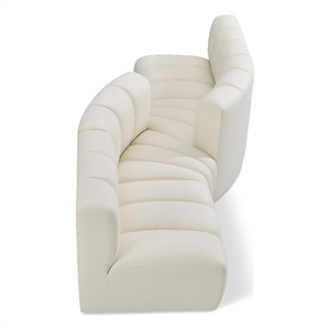 Bowery Hill Contemporary Cream Vegan Leather Modular Sectional