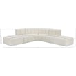 Bowery Hill Contemporary Cream Vegan Leather Modular Sectional
