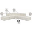 Bowery Hill Contemporary Cream Vegan Leather Modular Sectional