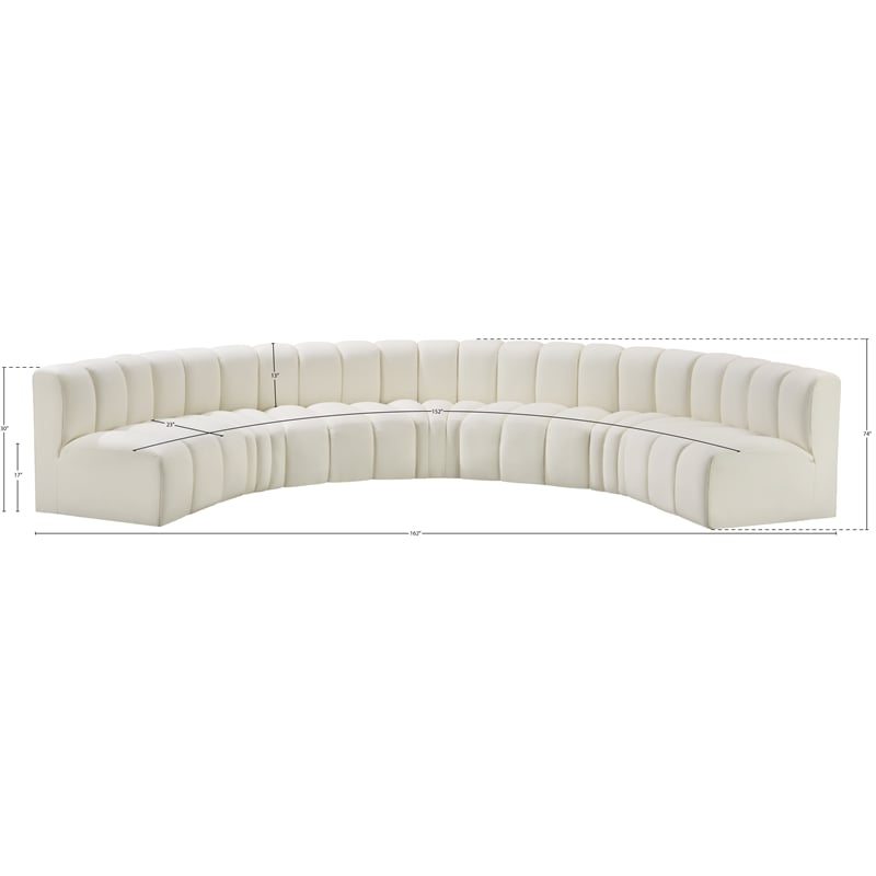 Bowery Hill Contemporary Cream Vegan Leather Modular Sectional