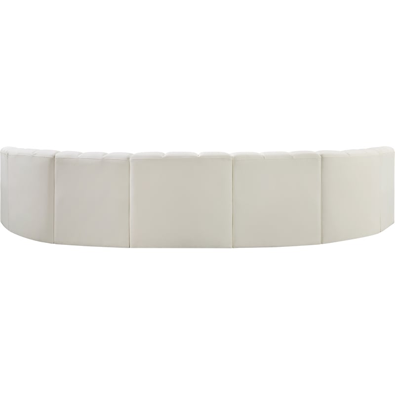 Bowery Hill Contemporary Cream Vegan Leather Modular Sectional