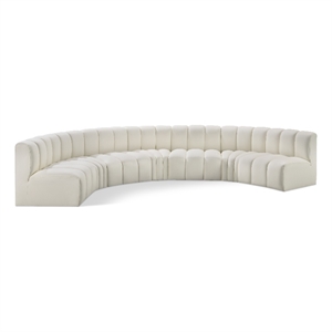 Bowery Hill Contemporary Cream Vegan Leather Modular Sectional