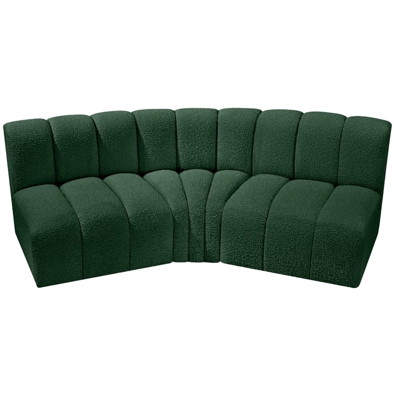 Bowery Hill Contemporary Green Boucle Fabric Modular Sectional