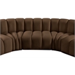 Bowery Hill Contemporary Soft Brown Velvet Modular Sectional