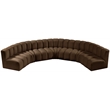 Bowery Hill Contemporary Soft Brown Velvet Modular Sectional