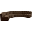 Bowery Hill Contemporary Soft Brown Velvet Modular Sectional