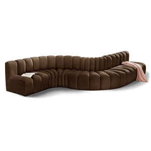 Bowery Hill Contemporary Soft Brown Velvet Modular Sectional