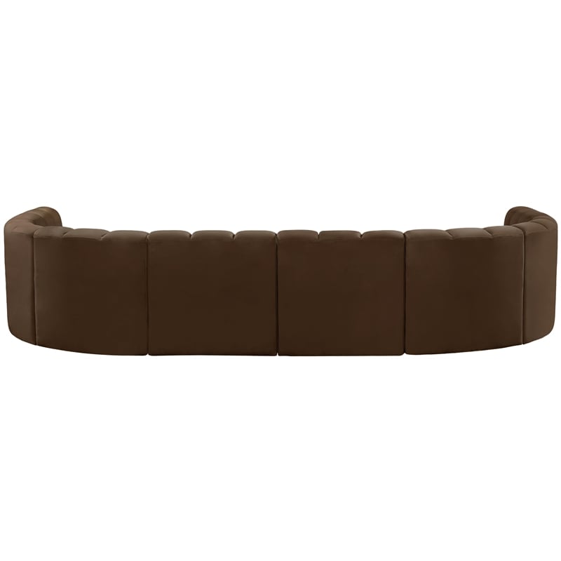 Bowery Hill Contemporary Soft Brown Velvet Modular Sectional