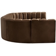 Bowery Hill Contemporary Soft Brown Velvet Modular Sectional