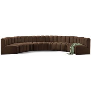 Bowery Hill Contemporary Soft Brown Velvet Modular Sectional