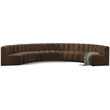 Bowery Hill Contemporary Soft Brown Velvet Modular Sectional