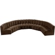 Bowery Hill Contemporary Soft Brown Velvet Modular Sectional