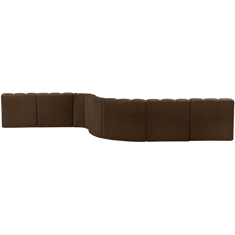 Bowery Hill Contemporary Soft Brown Velvet Modular Sectional