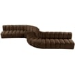 Bowery Hill Contemporary Soft Brown Velvet Modular Sectional