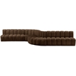 Bowery Hill Contemporary Soft Brown Velvet Modular Sectional
